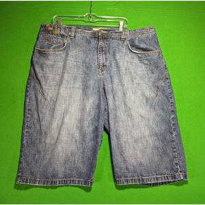 Y2K Rocawear Mens 42 Denim Jean Shorts HipHop Baggy Light Wash 100% Cotton